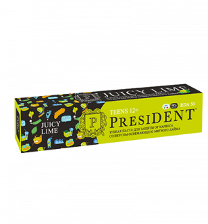зубная паста детская PRESIDENT 12+ Juicy lime (50RDA) 70 г